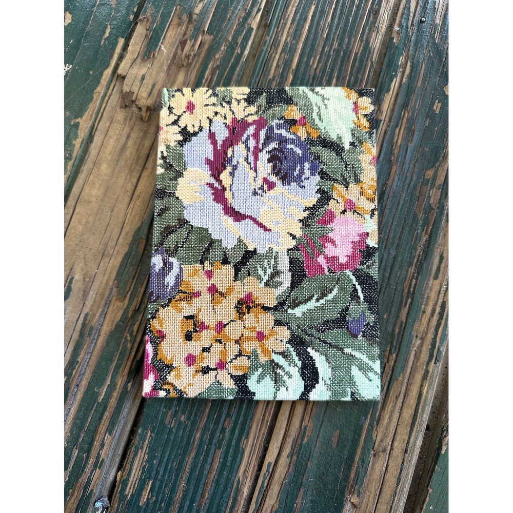 Cottagecore vtg Floral Tapestry Address Book Alphabetical Index Tabs Green Rose